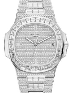 Patek Philippe Nautilus Date Sweep Seconds White Gold/Diamonds Dial & Bezel 5719/10G-010 - BRAND NEW