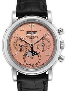 Patek Philippe Platinum Perpetual Calendar Chronograph Salmon Breguet Dial 3970P