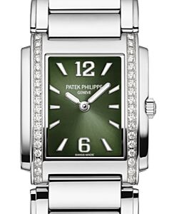 Patek Philippe Twenty~4 Ladies Stainless Steel Olive Green Dial 4910/1200A-011