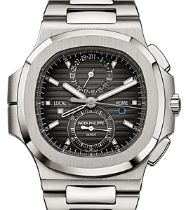 Patek Philippe Nautilus Flyback Chronograph Travel Time Chronograph Stainless Steel Grey Dial 5990/1A-001 - BRAND NEW