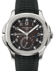 Patek Philippe Aquanaut Travel Time Stainless Steel Black Dial 5164A-001 - PRE-OWNED
