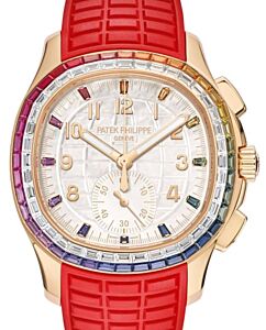 Patek Philippe Aquanaut Luce Rainbow Chronograph Rose Gold Diamond/Gems Mother of Pearl Sapphire 7968/300R-001 - BRAND NEW