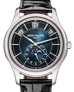Patek Philippe Complications Annual Calendar Moon Phase White Gold Blue Dial 5205G-013 - BRAND NEW