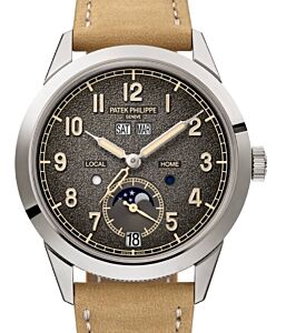 Patek Philippe Complications Annual Calendar Travel Time White Gold Textured Grey Dial 5326G-001