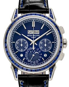 Patek Philippe Grand Complications Chronograph Perpetual Calendar Platinum Sapphire Set Blue Dial 5271/11P-010 - BRAND NEW