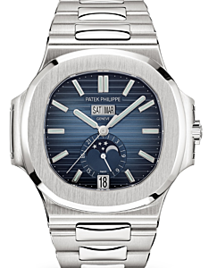 Patek Philippe Nautilus Annual Calendar Moon Phases Stainless Steel Blue Dial 5726/1A-014 - PRE-OWNED