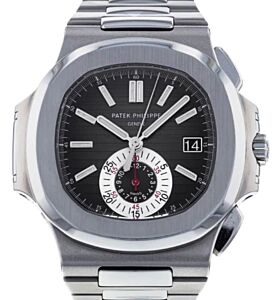 Patek Philippe Nautilus Chronograph Stainless Steel Black Dial 5980/1A-014