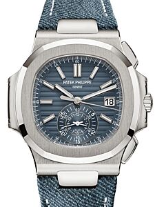 Patek Philippe Nautilus Chronograph White Gold Blue-Gray Dial 5980/60G-001