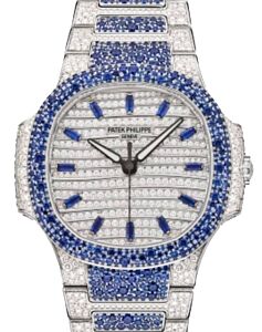 Patek Philippe Nautilus Haute Joaillerie White Gold Set With Sapphires & Diamonds 7118/1451G-001 - BRAND NEW