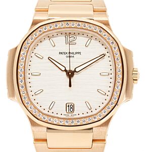 Patek Philippe Nautilus Ladies Rose Gold Silver Dial 7118/1200R-001 - PRE OWNED