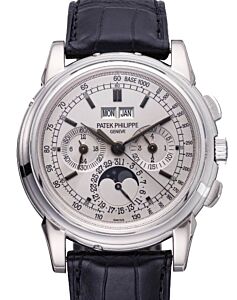 Patek Philippe Perpetual Calendar Chronograph White Gold Silver Dial 5970G-001