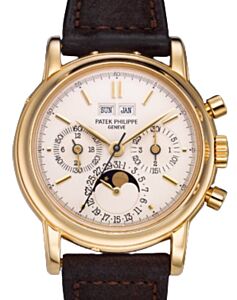 Patek Philippe Yellow Gold Perpetual Calendar Chronograph Silver Dial 3970EJ