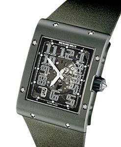 Richard Mille Automatic Winding Extra Flat Titalyt Titanium Green Leather Strap RM 016 - BRAND NEW