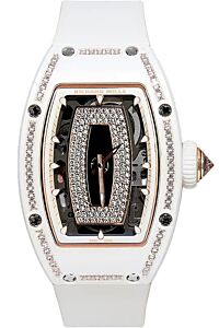Richard Mille Automatic Winding White Ceramic Black Lip Side Diamond RM 07-01