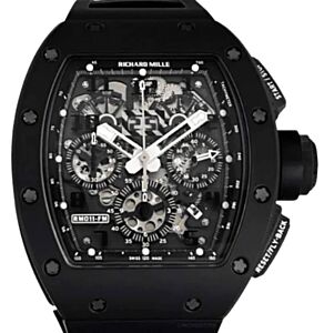 Richard Mille Automatic Flyback Chronograph "Black Phantom" Black TPT Quartz Carbon RM 011