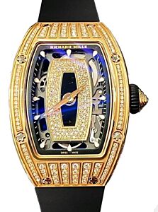 Richard Mille Lady Rose Gold Medium Set Diamond Onyx Dial RM 07-01 - BRAND NEW
