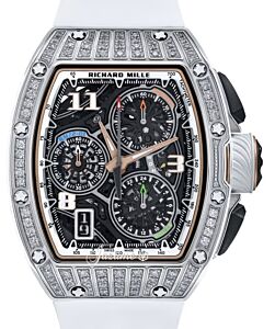 Richard Mille Lifestyle Flyback Chronograph White Gold & Medium Set Diamonds RM 72-01 - BRAND NEW