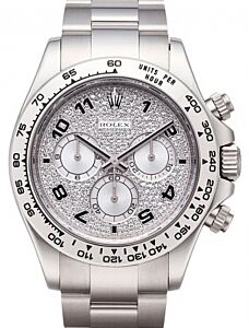 Rolex Daytona White Gold Pave Diamond Arabic Dial Oyster Bracelet 116509 - BRAND NEW