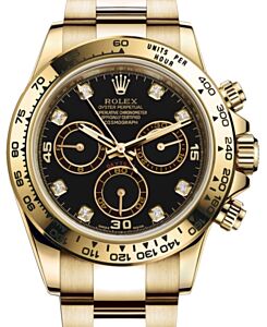 Rolex Daytona Yellow Gold Black Diamond Dial Oyster Bracelet 116508 - BRAND NEW