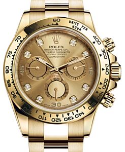 Rolex Daytona Yellow Gold Champagne Diamond Dial Oyster Bracelet 116508 - BRAND NEW