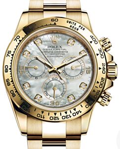 Rolex Daytona Yellow Gold White Mother of Pearl Diamond Dial Oyster Bracelet 116508 - BRAND NEW