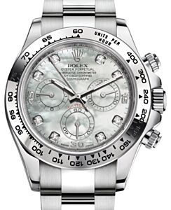Rolex Daytona White Gold White Mother of Pearl Diamond Dial Oyster Bracelet 116509 - BRAND NEW