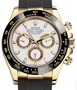 Rolex Daytona Yellow Gold White Dial Oysterflex Rubber Bracelet 116518LN - BRAND NEW