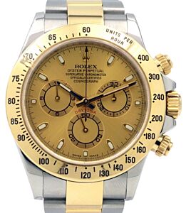 Rolex Daytona 116523 Champagne Index Yellow Gold Stainless Steel