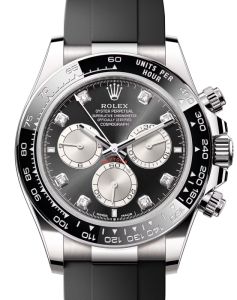 Rolex Daytona White Gold Bright Black Diamond Dial Oysterflex Rubber Bracelet 126519LN - BRAND NEW