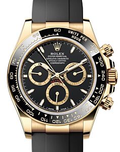 Rolex Daytona Yellow Gold Black Dial Oysterflex Rubber Bracelet 126518LN - BRAND NEW