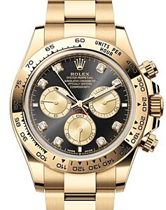 Rolex Daytona Yellow Gold Bright Black & Golden Diamond Dial Oyster Bracelet 126508 - PRE OWNED