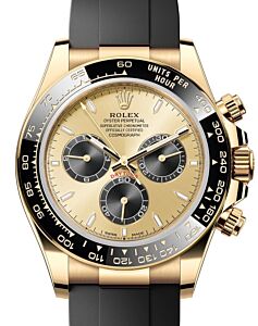 Rolex Daytona Yellow Gold Golden/Bright Black Dial Oysterflex Rubber Bracelet 126518LN - PRE OWNED