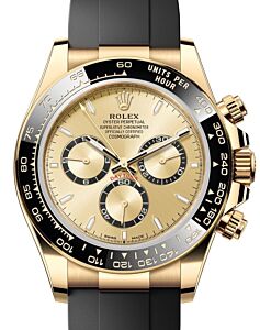 Rolex Daytona Yellow Gold Golden Dial Oysterflex Rubber Bracelet 126518LN - PRE OWNED