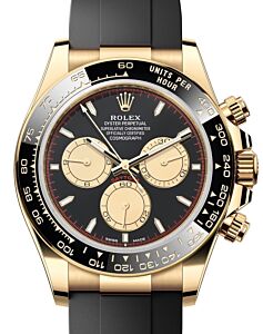 Rolex Daytona Yellow Gold "Paul Newman" Intense Black Dial Oysterflex Rubber Bracelet 126518LN - BRAND NEW