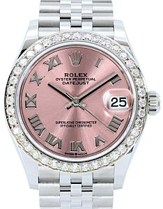 Rolex Datejust 31 Lady Midsize Stainless Steel Pink Roman Dial & Diamond Bezel Jubilee Bracelet 278240 - BRAND NEW