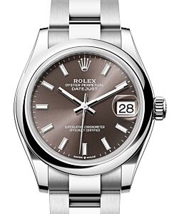 Rolex Datejust 31 Stainless Steel Dark Grey Index Dial & Domed Bezel Oyster Bracelet 278240 - BRAND NEW