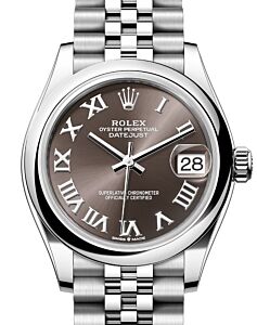 Rolex Datejust 31 Stainless Steel Dark Grey Roman Dial & Domed Bezel Jubilee Bracelet 278240 - BRAND NEW