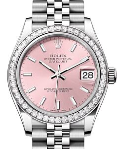Rolex Datejust 31 White Gold/Steel Pink Index Dial & Diamond Bezel Jubilee Bracelet 278384RBR - BRAND NEW