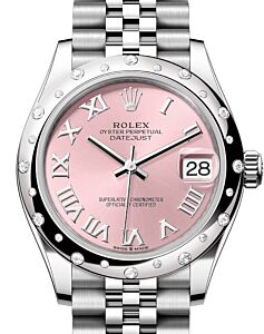 Rolex Datejust 31 White Gold/Steel Pink Roman Dial & Diamond Bezel Jubilee Bracelet 278344RBR - BRAND NEW