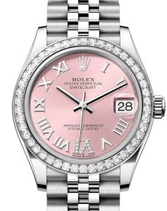 Rolex Datejust 31 White Gold/Steel Pink Roman VI Diamond Dial & Bezel Jubilee Bracelet 278384RBR - BRAND NEW