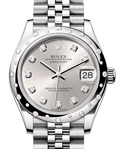 Rolex Datejust 31 White Gold/Steel Silver Diamond Dial & Bezel Jubilee Bracelet 278344RBR - BRAND NEW
