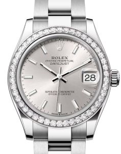 Rolex Datejust 31 White Gold/Steel Silver Index Dial & Diamond Bezel Oyster Bracelet 278384RBR - BRAND NEW