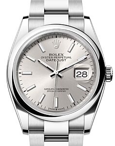 Rolex Datejust 36 Stainless Steel Silver Index Dial & Smooth Domed Bezel Oyster Bracelet 126200 - BRAND NEW