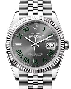 Rolex Datejust 36 White Gold/Steel "Wimbledon" Slate Roman Dial & Fluted Bezel Jubilee Bracelet 126234 - BRAND NEW
