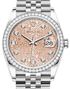 Rolex Datejust 36 White Gold/Steel Pink Jubilee Diamond Dial & Diamond Bezel Jubilee Bracelet 126284RBR - BRAND NEW