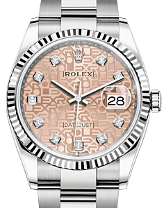 Rolex Datejust 36 White Gold/Steel Pink Jubilee Diamond Dial & Fluted Bezel Oyster Bracelet 126234 - BRAND NEW