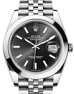 Rolex Datejust 41 Stainless Steel Black Index Dial Smooth Bezel Jubilee Bracelet 126300 - BRAND NEW