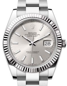 Rolex Datejust 41 White Gold/Steel Silver Index Dial Fluted Bezel Oyster Bracelet 126334 - BRAND NEW