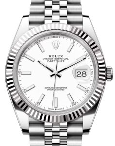 Rolex Datejust 41 White Gold/Steel White Index Dial Fluted Bezel Jubilee Bracelet 126334 - BRAND NEW