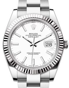 Rolex Datejust 41 White Gold/Steel White Index Dial Fluted Bezel Oyster Bracelet 126334 - BRAND NEW